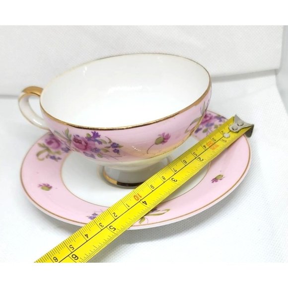 Pink Floral Gold Trim N-C-349 Vintage Teacup & Saucer - Elegant Collectible Set - Picture 11 of 14
